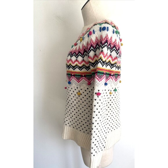 Talbots Fair Isle Sweater Whimsical Scandinavian Wool Blend Womens XS - Picture 15 of 16